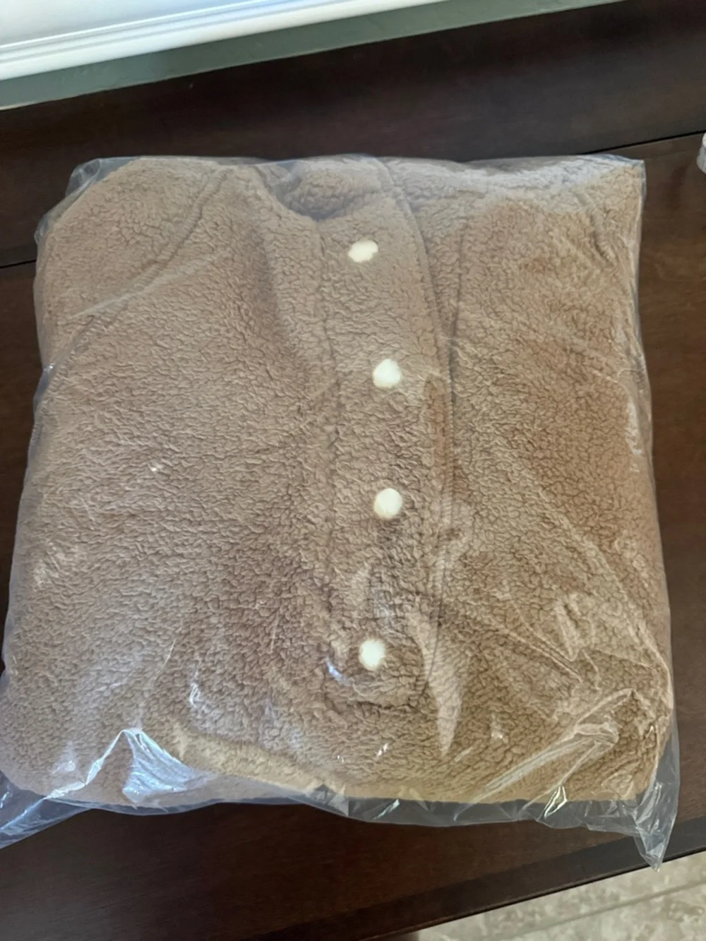 Easel Plush Sherpa Pullover in Warm Tan - Picture 4 of 4